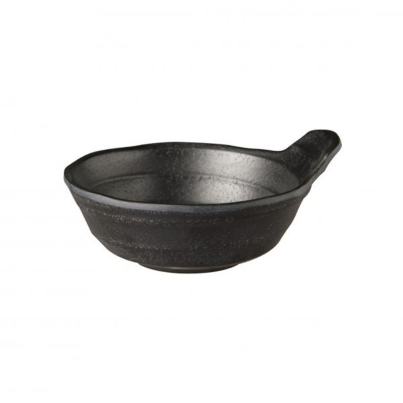Melamine Soup Bowl - with Handle, 115x40mm, Zen, Black