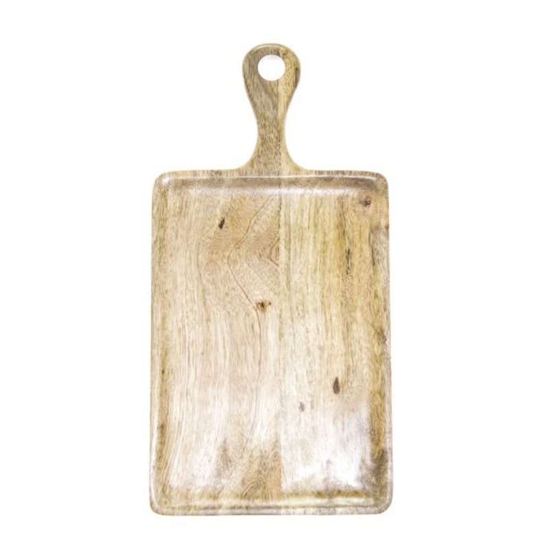 Rectangle Serving Board with handle - 260x180mm Mangowood, Natural