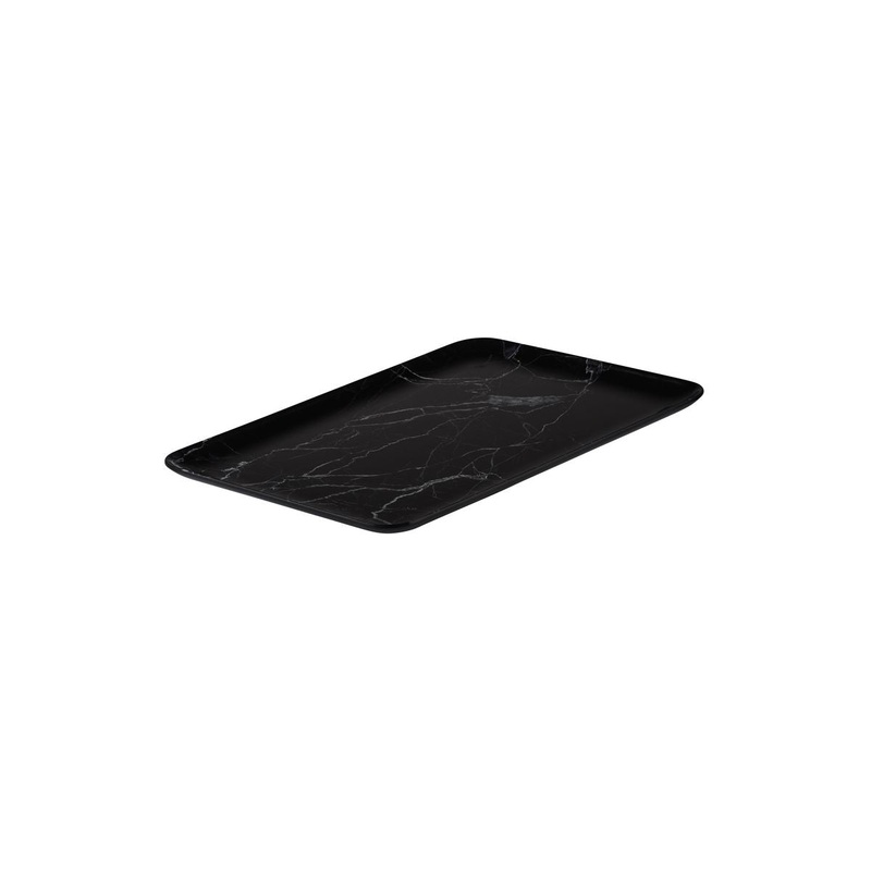 Rectangular Platter, 395 x 285mm, Coupe, Melamine - Black Marble: Pack of 6