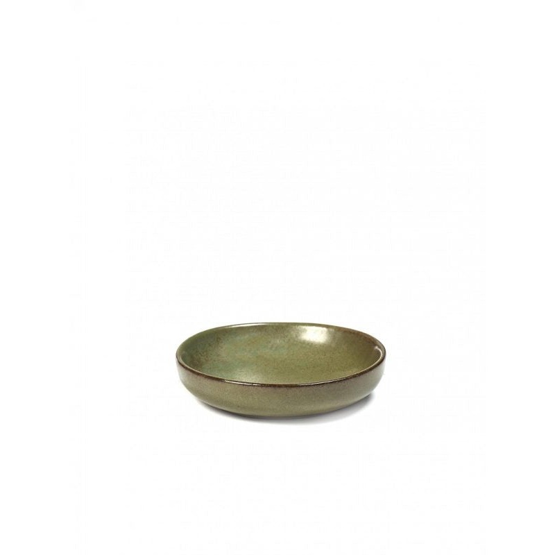 Round Olive-Sauce Dish Surface - 90x20mm, Camogreen