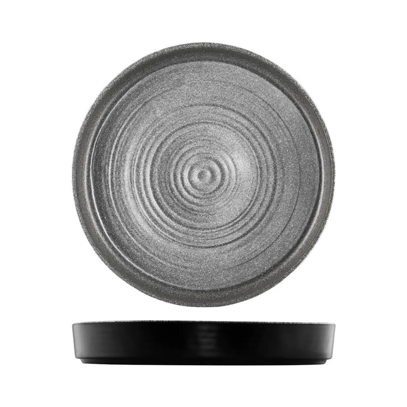 Round Platterstone - 406 x 102mm, Infuse, Grey-Black: Pack of 2