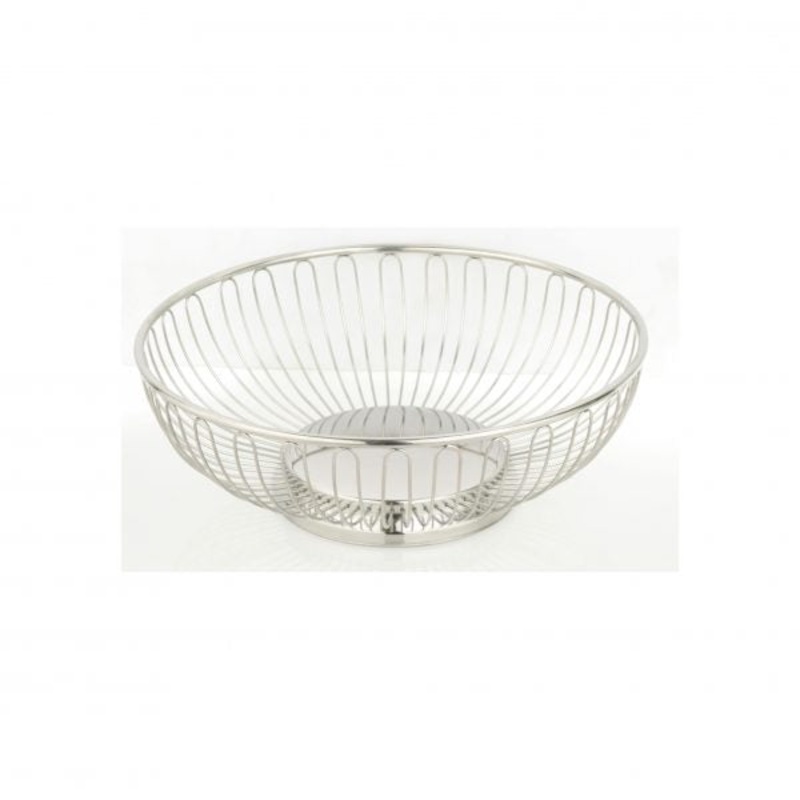 Round Wire Basket (Solid Base) With Narrow Wire Design - 245mm: Pack of 1