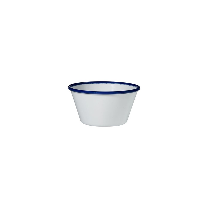 Tapered Bowl, 125 x 125 x 67mm, Melamine - White & Blue: Pack of 12