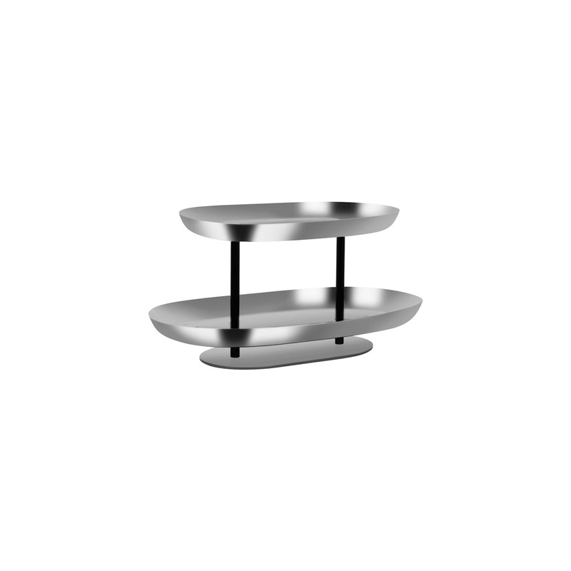 2-Tier Seafood Stand Stainless Steel / Iron, 380 x 260 x 195mm