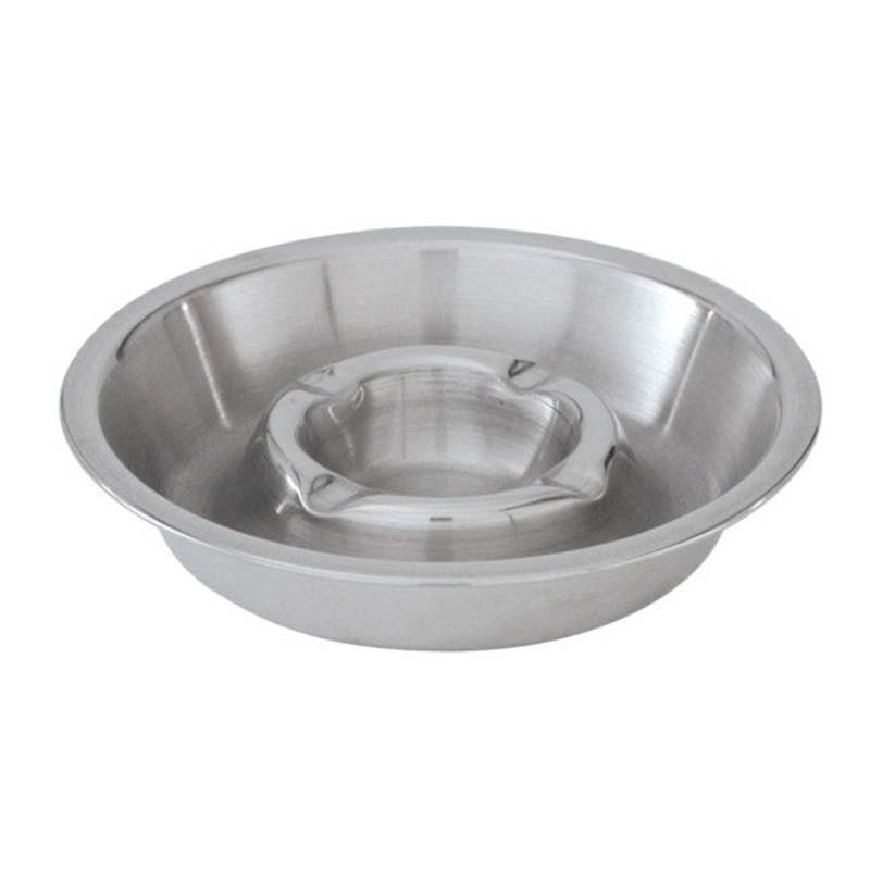 Ashtray - Stainless Steel, Double Well, 135mm