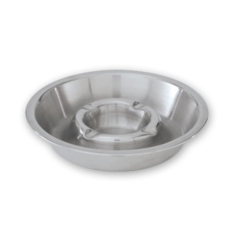 Ashtray - Stainless Steel, Double Well, 160mm