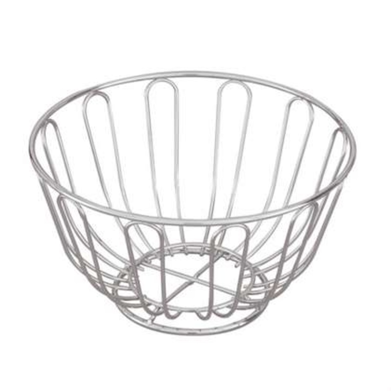 Bread Basket - Chrome, Round, 240 x 115mm: Pack of 1