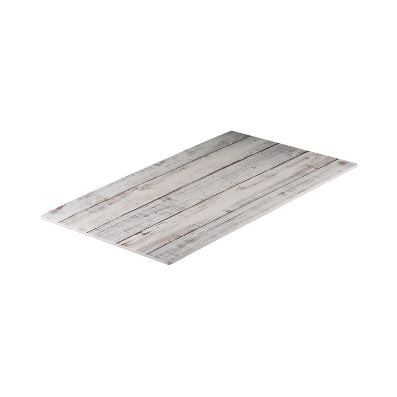 Flat Rectangular Platter, 530 x 325mm, Melamine - Shabby: Pack of 3