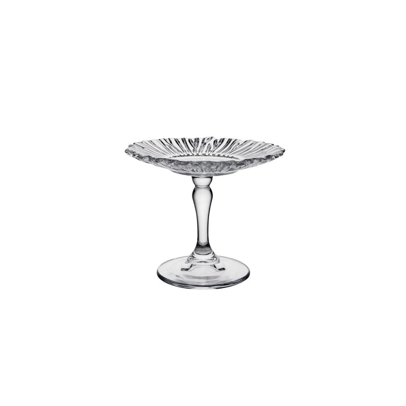 Mini Footed Glass Plate - 126 x 126 x 102mm