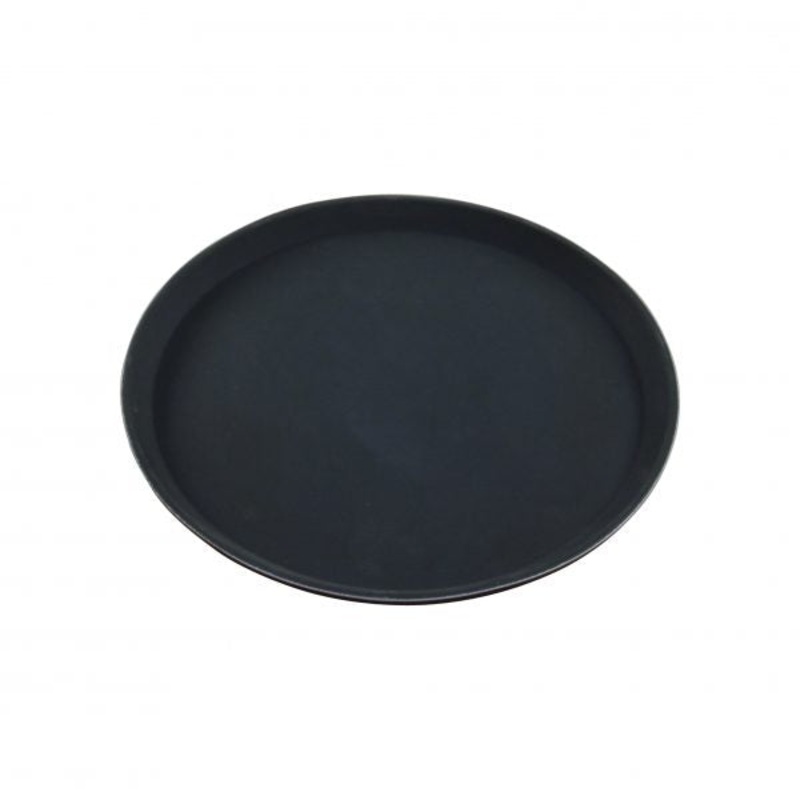 Round Tray - 400mm, Fibreglass Non Slip, Black: Pack of 1