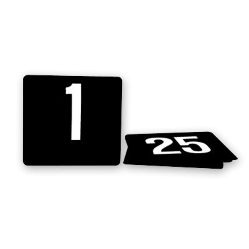 Table Number - Set 1 - 100, White on Black