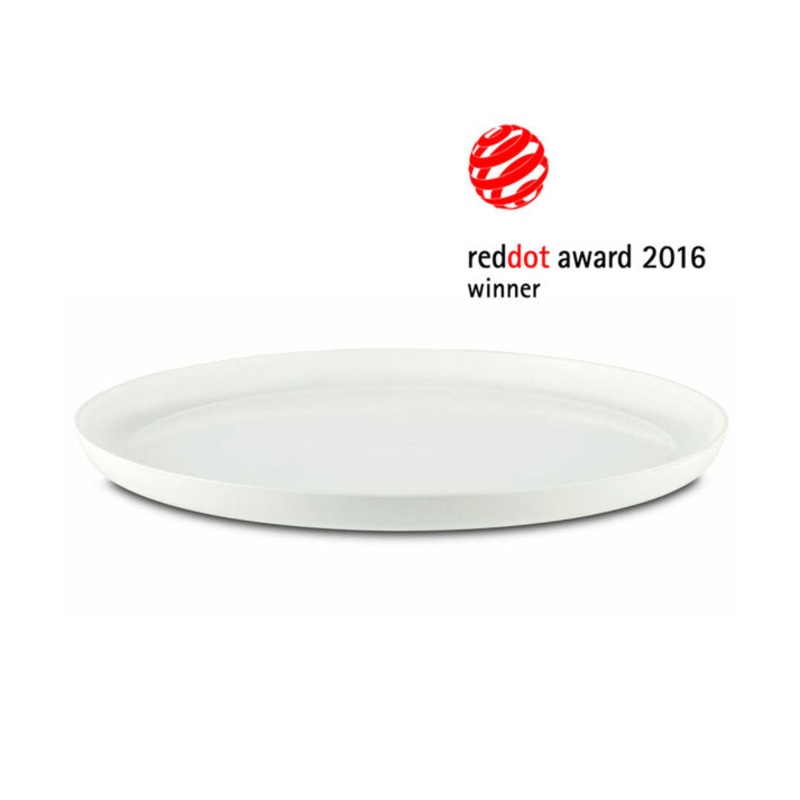 Unbreakable Large Plate 25cm with Black Base: Pack of 12