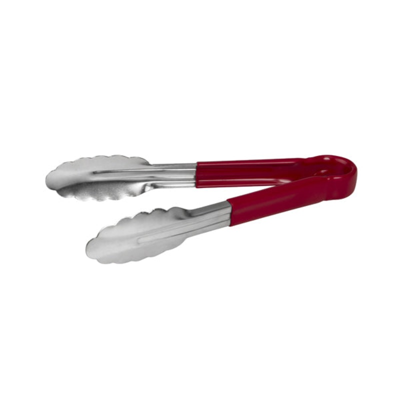Tong - Stainless Steel, Red, 230mm