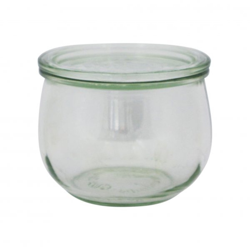 Tulip Glass Jar w-lid (744) - 580mL, 100x85mm: Pack of 6