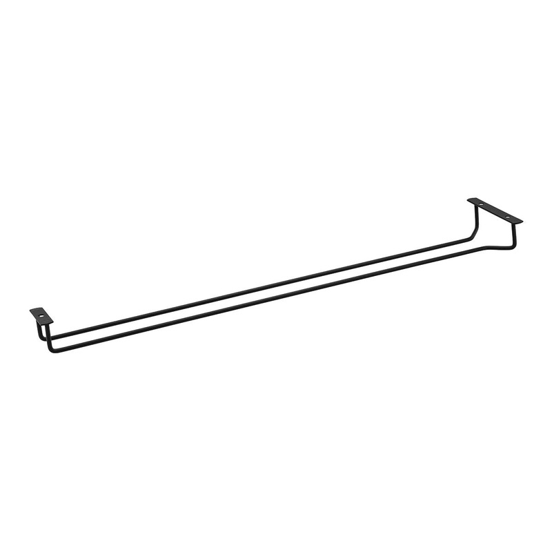 Glass Hanger - Single Row, Black, 600mm