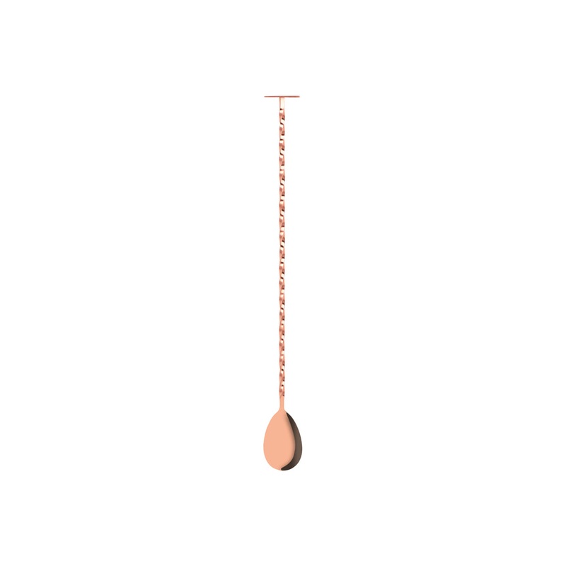 Tail Disk Bar Spoon - W/Muddler, Rose Gold