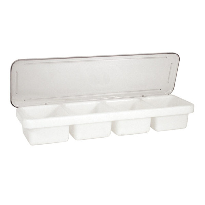 Bar Caddy - White Plastic, 4 Compartments