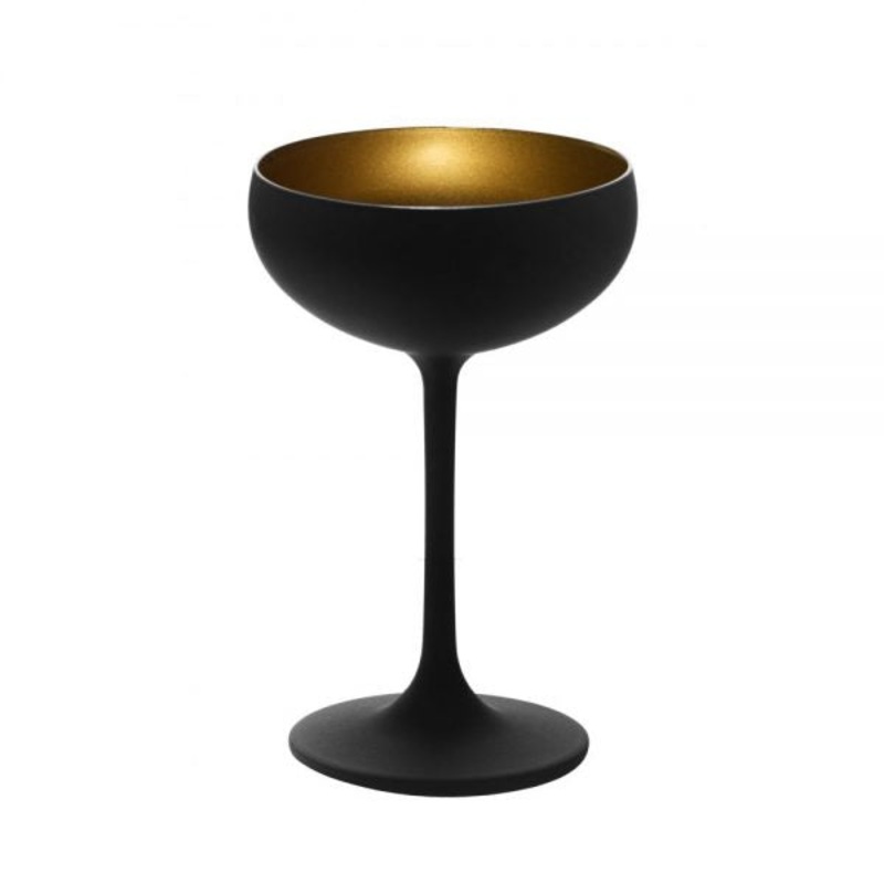 Champagne Coupe - 230ml, Olympic, Matt Black-Gold: Pack of 24