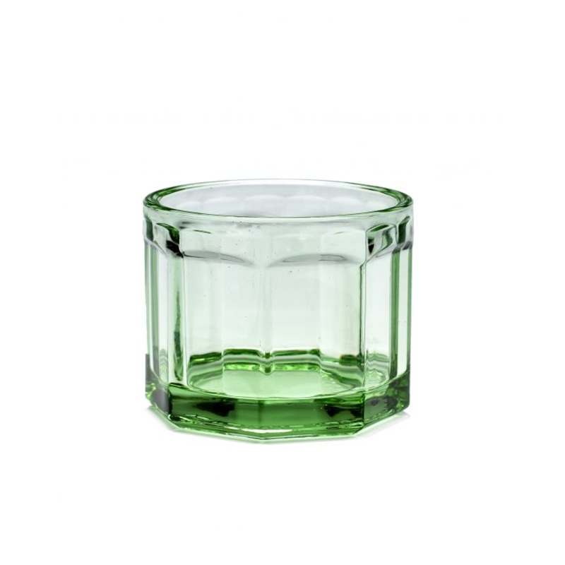 Transparent Small Glass - 80x60mm, 160ml, Green: Pack of 6