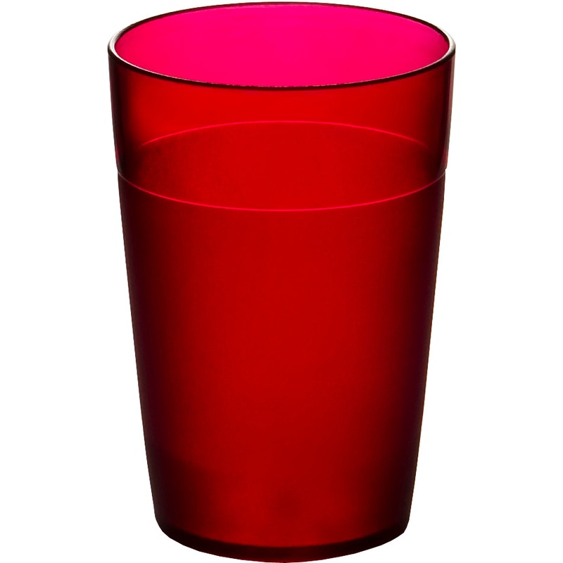 Tumbler - 250ml, Polycarbonate, Red: Pack of 5