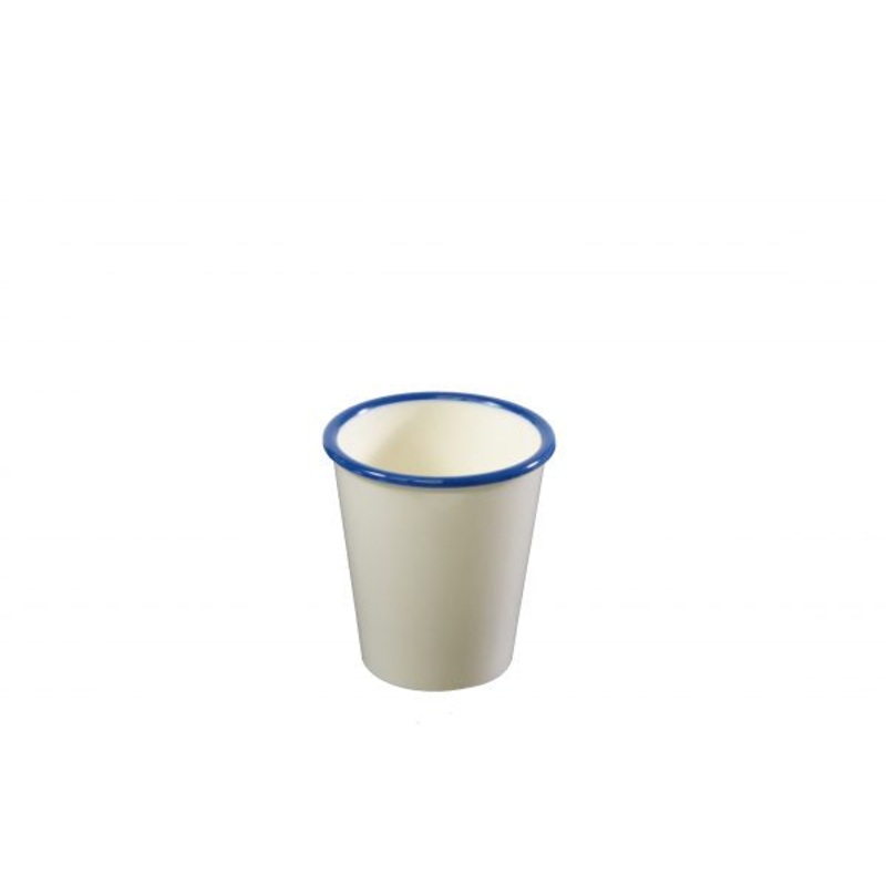 Tumbler - 80x90mm, Vintage Cream with Blue Rim: Pack of 6