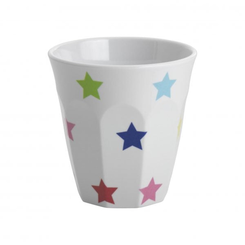 Tumbler - with Multicoloured Stars, 300ml, White: Pack of 12