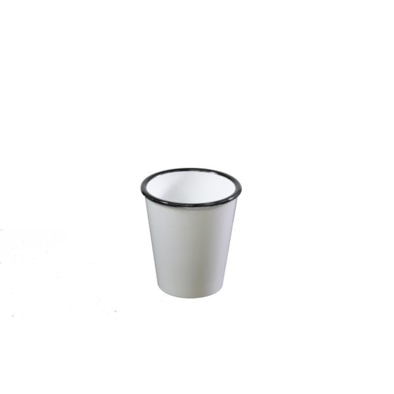 Tumbler - 80x90mm, Vintage White with Black Rim: Pack of 6