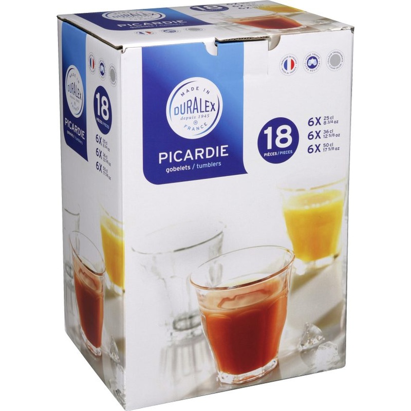 Picardie Tumbler set - 12 x 250ml / 12 x 360ml / 12 x 500ml: Pack of 36