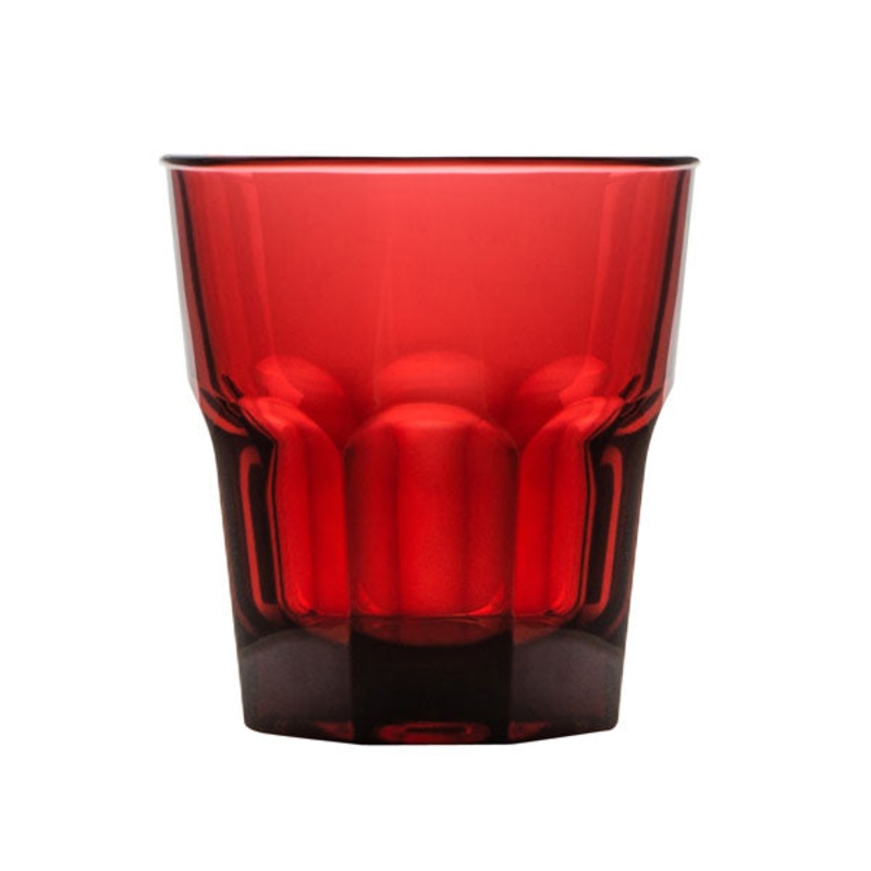 Rock Tumbler - 240ml, Red, Polycarbonate: Pack of 6