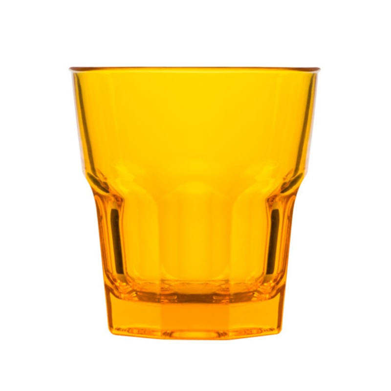 Rock Tumbler - 240ml, Yellow, Polycarbonate: Pack of 6
