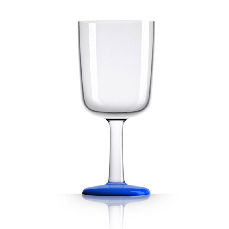 Unbreakable Wine Glass with Navy Blue Base 300ml: Pack of 4