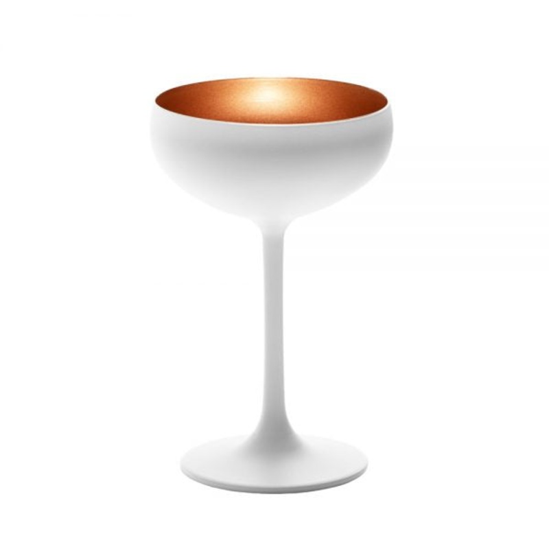 Champagne Coupe - 230ml, Olympic, Matt White-Bronze: Pack of 24