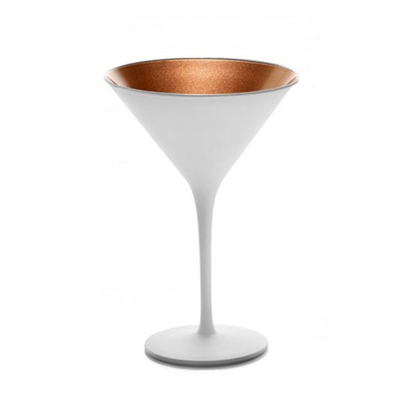 Cocktail Glass - 240ml, Olympic, Matt White-Bronze: Pack of 24