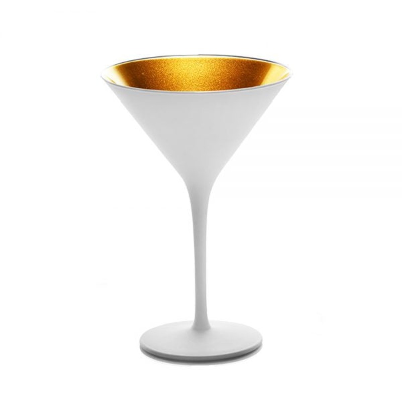 Cocktail Glass - 240ml, Olympic, Matt White-Gold: Pack of 24