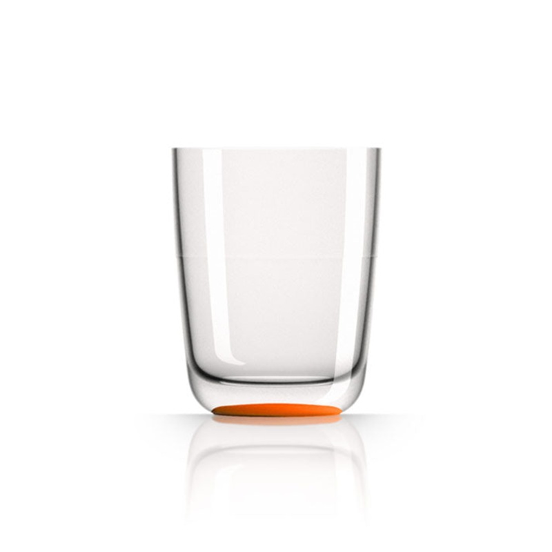 Unbreakable Highball Glass with Orange Base 425ml: Pack of 4