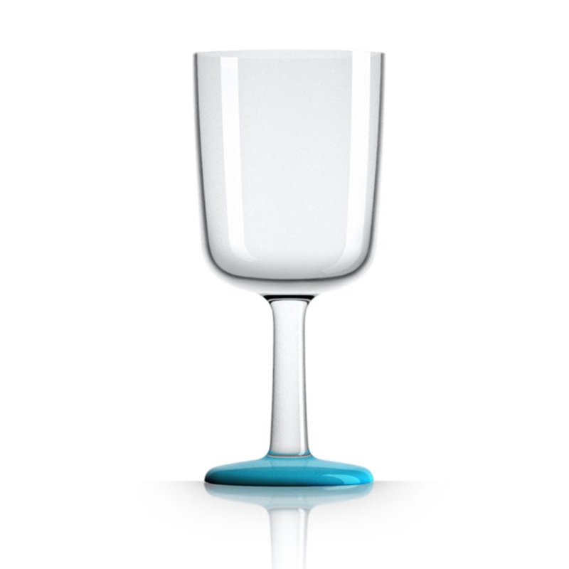 Unbreakable Wine Glass with Vivid Blue Base 300ml: Pack of 4