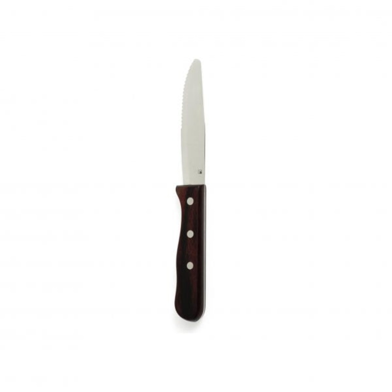 Steak Knife, With Round Tip, Pakkawood: Pack of 12