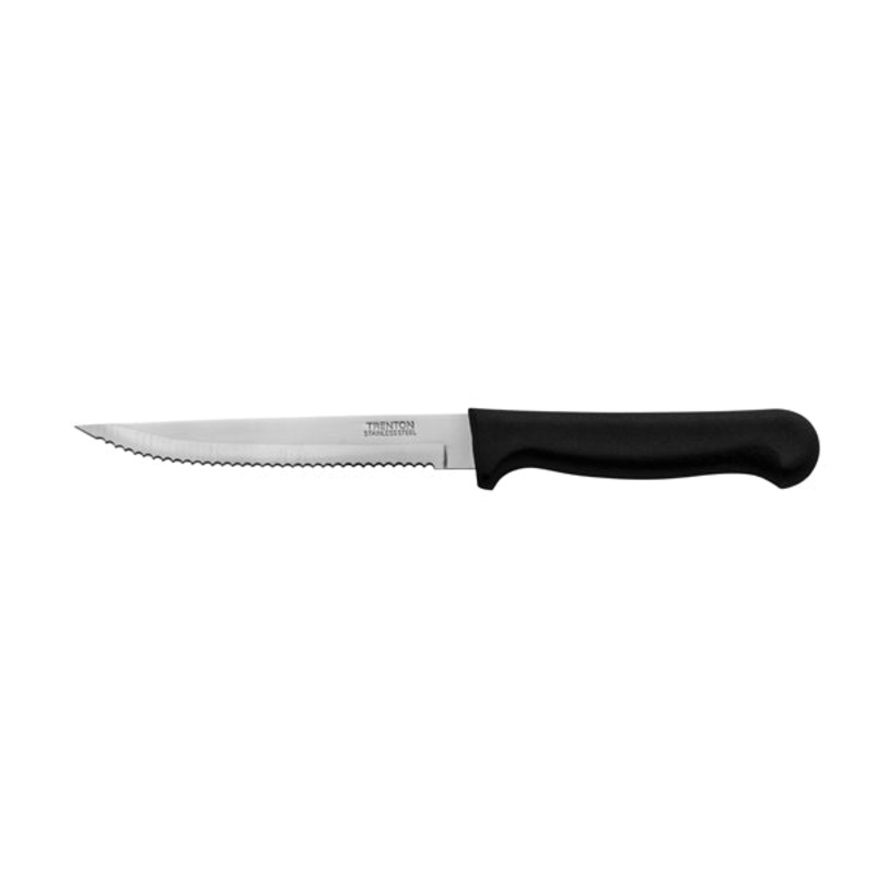 Steak Knife Point Tip - Black Handle, 220mm: Pack of 12
