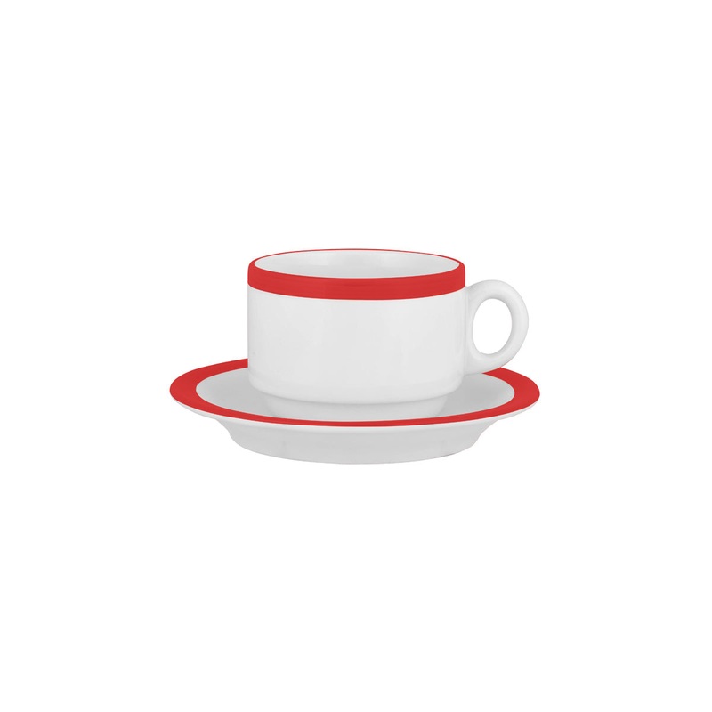 Stocked Studio Stack Tea Cup 220ml Hot Chilli Red: Pack of 24