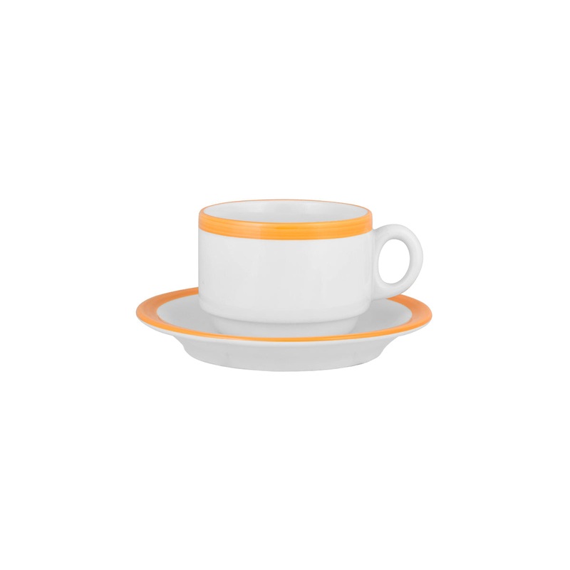 Stocked Studio Stack Tea Cup 220ml Sandgroper Yellow: Pack of 24