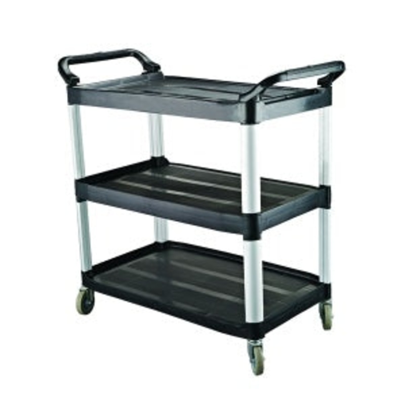 Utility Trolley - 3 Shelf, Black, 1,020 x 500 x 960mm