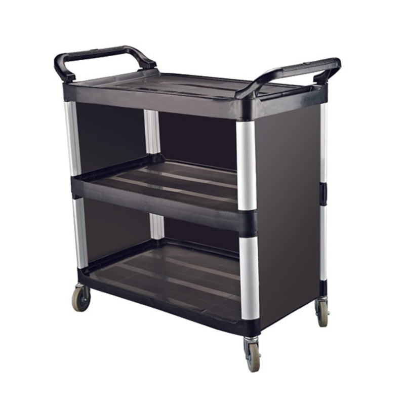 Utility Trolley - 3 Shelf, Black, 845 x 430 x 950mm