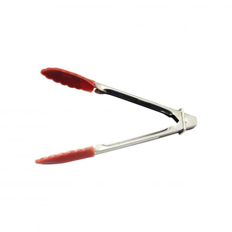 Utility Tong - 180mm, With Red Silicone Head: Pack of 12