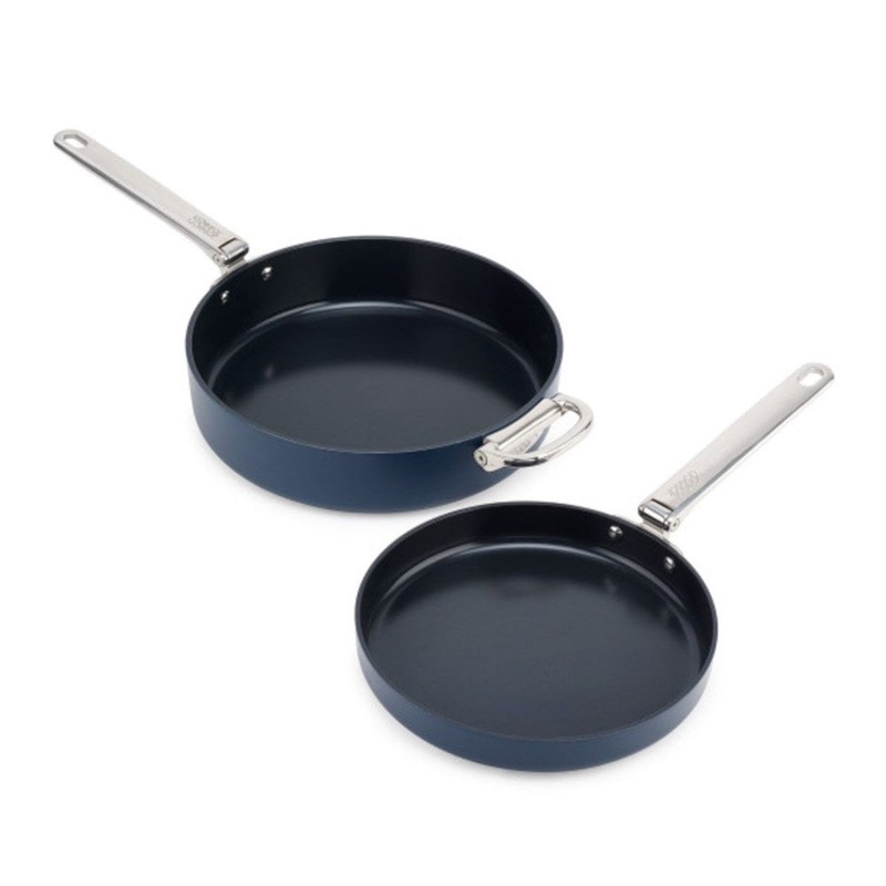 Joseph Joseph Space 2 Piece Non-Stick Frying Pan Set - Midnight Blue