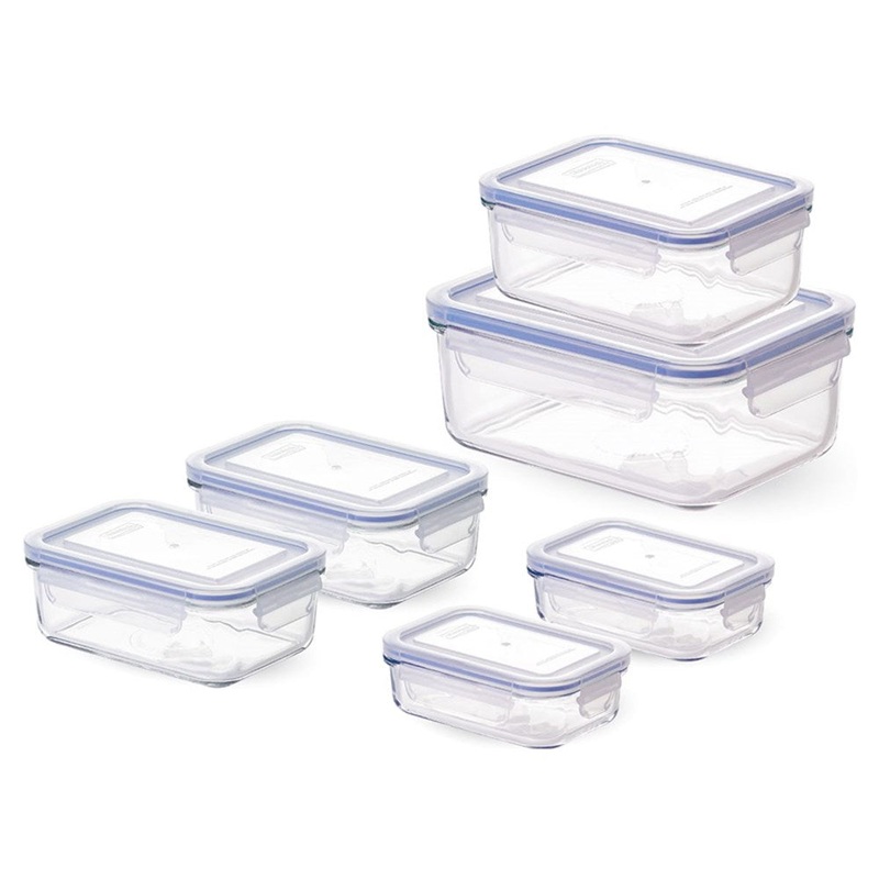 Glasslock Tempered Glass Container Set - 6 Piece