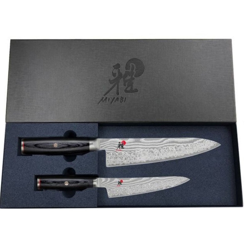 Miyabi 5000FCD Pakka Wood - 2 Piece Knife Set (Shotoh Utility and Chefs)
