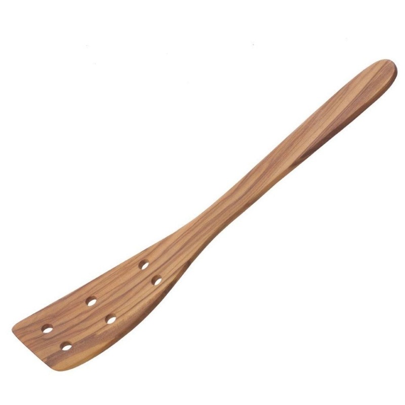 Scanwood Olivewood Spatula with Holes - 32cm