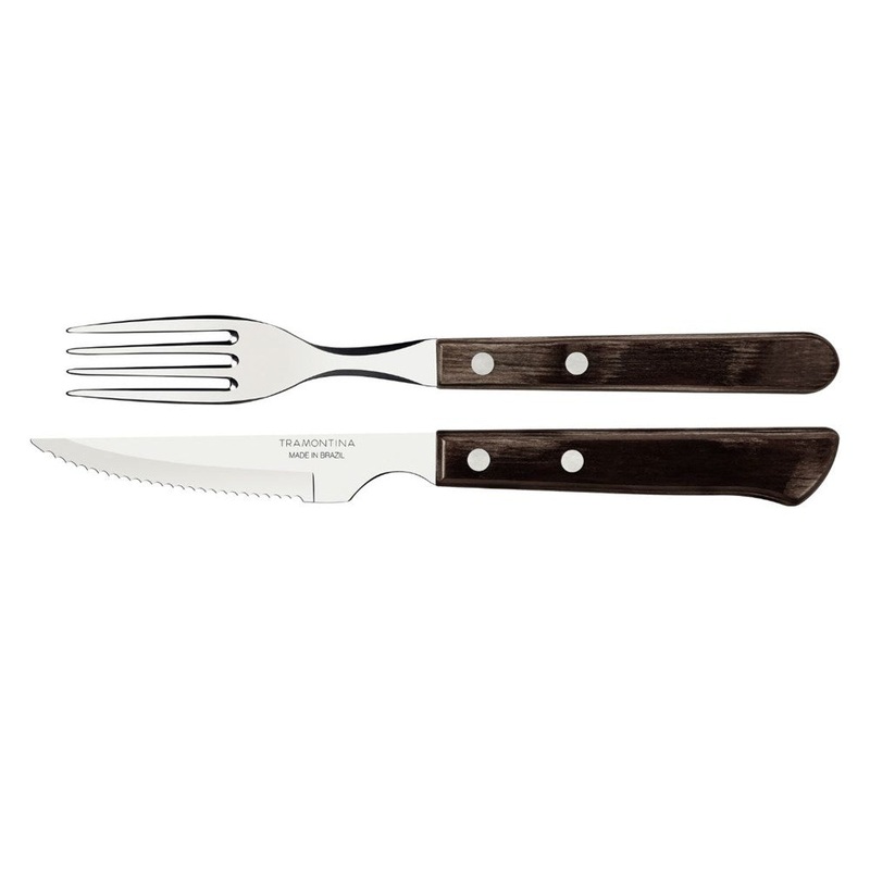 Tramontina Churrasco Spanish Steak Cutlery 12 Piece Set - Brown