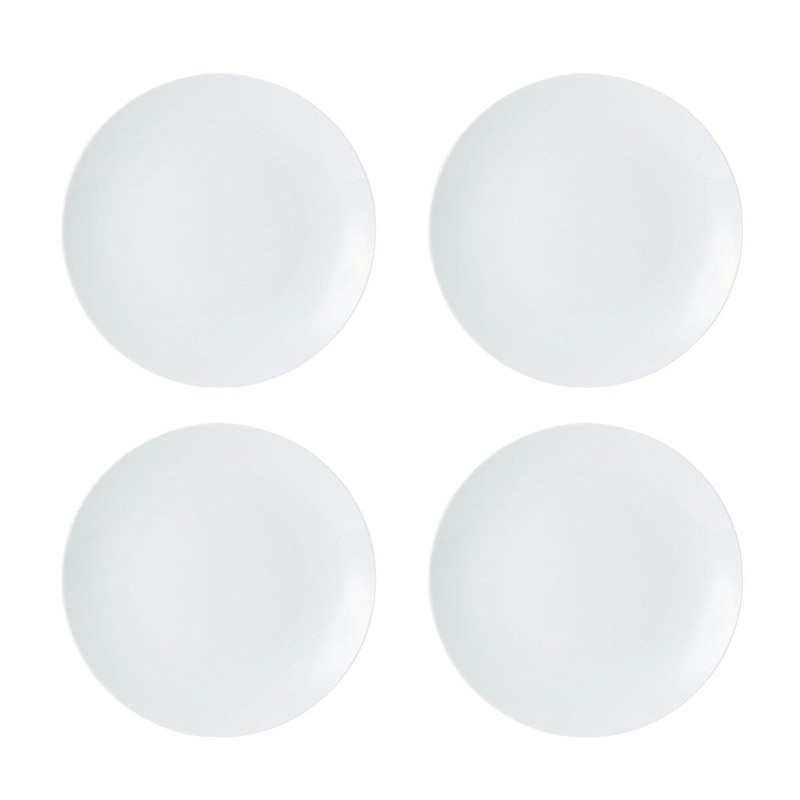 Mikasa Chalk 4-Piece Porcelain Dinner Plate Set - 27cm - White
