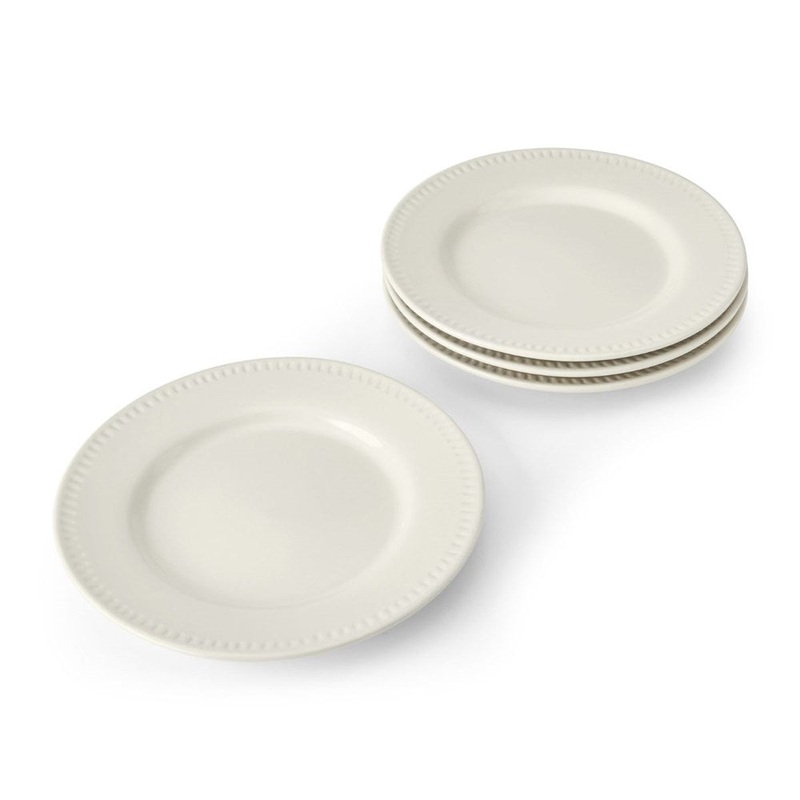 Mikasa Cranborne Stoneware 4 Piece Side Plate Set - 21cm- Cream